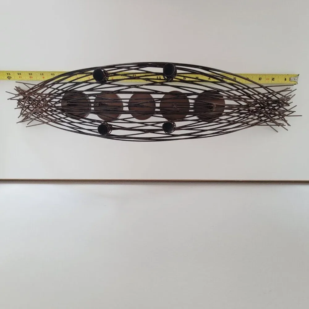 Pier 1 Unique Copper Metal Wire Sculpture Candelabra Centerpiece 24